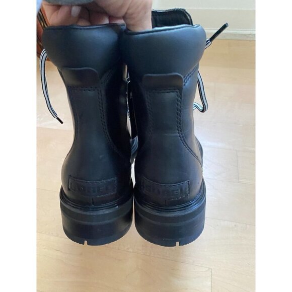 Sorel BNWT "Lennox" black leather lace up boot sz 8 NEW waterproof - Picture 8 of 10